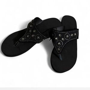 Othr Black Stud-Embellished Toe-Post Sandals